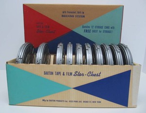 Set of Nice Condition Vintage Saxton Film Canisters in Original Box