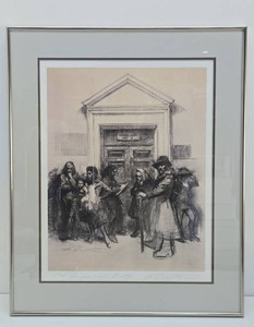 Framed Signed &amp Numbered Litho Print by Harvey Dinnerstein - Arraignment Court - Brooklyn&nbsp