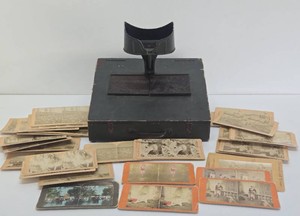 Very Cool Antique Tabletop Stereviewer wStereo Cards