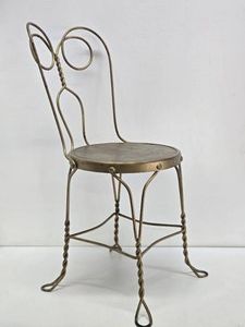 Antique Wrought Iron Ice Cream Parlor Chair