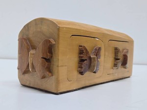 Handmade White Cedar Wood Box wButterfly Handle Drawers