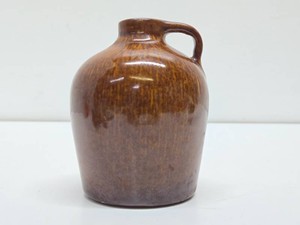 Very Nice Vintage DICKOTA Signed Art Pottery Small Jug wGreat BrownOrange Glaze