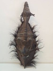 Very Nice Carved Vintage Sepik River New Guinea Bird Mask