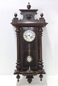 Quality Antique Large German Regulator Wall Clock wPendulum &amp Key