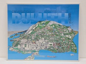 Vintage Roger Kast 1980 DULUTH Landmark Map