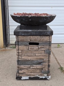Working Propane Pedestal Stone Fire Pit