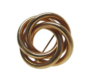 Solid 14K Gold Knot Brooch