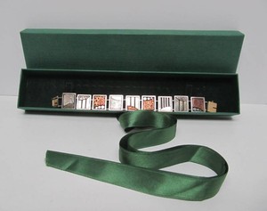 Outstanding Vintage Modernist Designer Sterling Silver &amp 18K Gold Box Bracelet