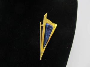 Stunning Artist Signed 22K &amp 18K Gold wBlue Drusy &amp Diamond Brooch Pendant by Judith Kinghorn&nbsp