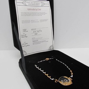 Fantastic Genuine 14K &amp Sterling Silver ERTE Aphrodite Large Pendant Necklace wDiamonds &amp Black Onyx #2