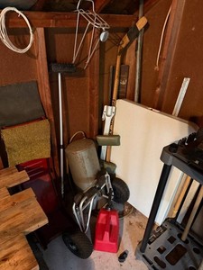 Garage Storage Tools & Folding Table Mixed Lot