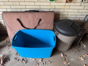 Storage Tote, Trash Can & Storage Case Mixed Lot