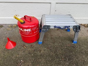 Empty Gas Can & Folding Step Stool Mixed Lot -