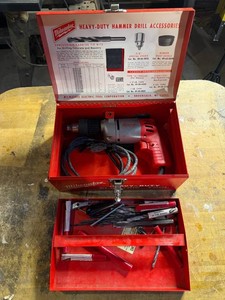 Hammer Drill - Vintage Milwaukee Heavy-Duty 5392 Accessories Case