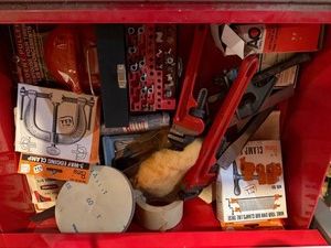 Tool Lot - Pony Clamps, Craftsman Router Bit Kit, Bondo Dent Puller & Filters