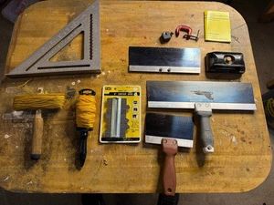 Carpentry Layout Tools Mixed Lot - Warner, TMC & Japan C-clamp