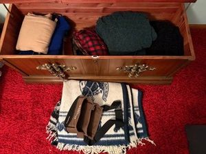 Throw Blankets Mixed Lot Columbia Shoulder Bag & Assorted Throws - hope chest not inc sold separately