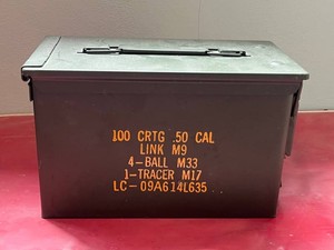 Ammunition Can 100 CRTG 50 Cal Link M9 4-Ball M33 1-Tracer M17