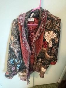 Boho Jacket - Indian Blue Bag Fringe Woven