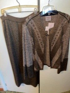 Knit Skirt & Cardigan Set - KRISS Frise - new retail tag $260