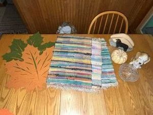 Home Decor Mixed Lot - Placemats, Dog Figurines & Glass Bowl
