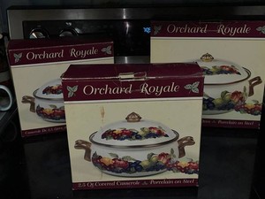 Enamel Cookware - Orchard Royale 2.5 Qt Casserole & 4.5 Qt Dutch Oven