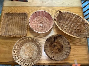 Wicker Basket Assortment (Lot of 5)