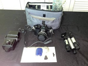 35mm Film Camera - Nikon FM With Vivitar Flash & Tokina Lens