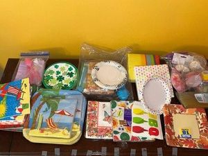 Paper Party Supplies - Assorted Plates, Napkins & Cutlery Mixed Lot