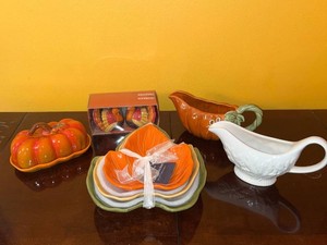 Fall Serveware - Croft & Barrow, Sonoma Life & Style Pumpkin Bowls & Gravy Boat