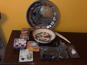 Home Decor Mixed Lot Silver Plated Tray, Bird Bowl, Potpourri & Fragrance Refills