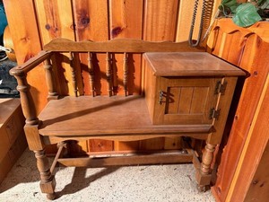 VTG Entry Bench Wood Bench With Cabinet Storage