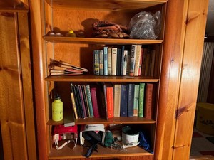 Book Lot - Outdoor, Medical & Reference Books With Sports Gear Mixed Lot - built in cabinet not inc