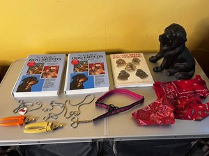 Dog Grooming Books Mixed Lot - Atlas of Dog Breeds, Pet Nail Clippers & Figurine