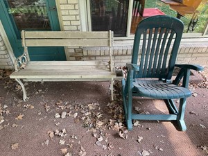 Outdoor Patio Bench & Rocking Chair Set (2 Pieces)