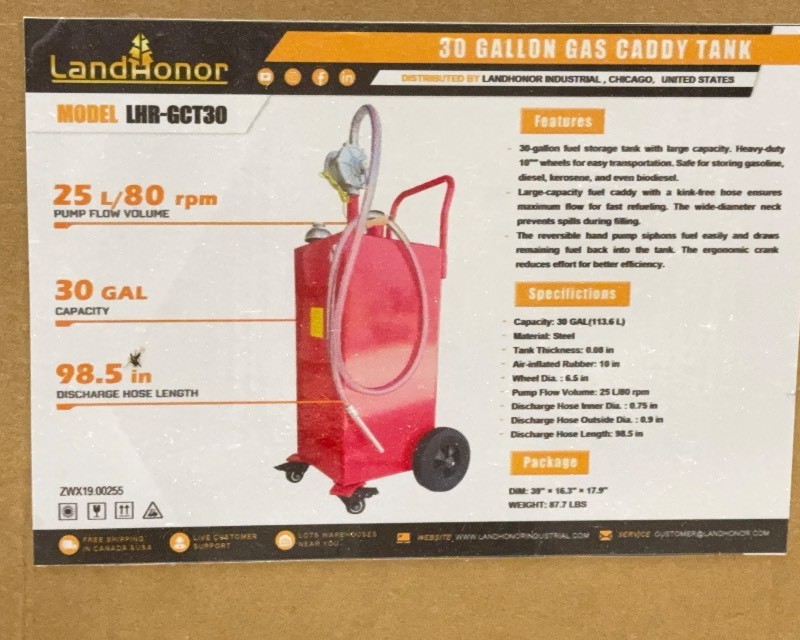 Landhonor 30 Gallon Gas Caddy Tank (LHR-GCT30)
