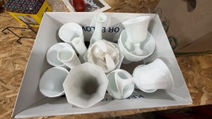 Box of Milk Glass