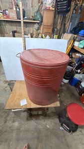 Red Tin with Items Inside