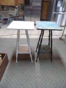 2 Vintage Tall Small Tables