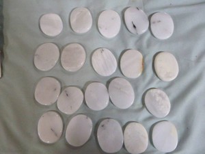 20 Quartz Crystals with Black Tourmaline Palm Stones