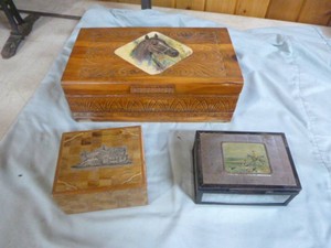 3 Vintage TrinketJewelry Boxes
