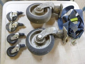 Large and Small Casters with Tie-Down