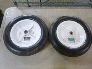 Two 16 Flat Free Wheelbarrow Tires