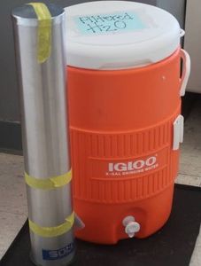5 GALLON IGLOO STAINLESS CUP DISPENSER