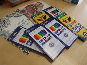 2 BRAND NEW ADULT COLORING BOOKS  SUPPLIES