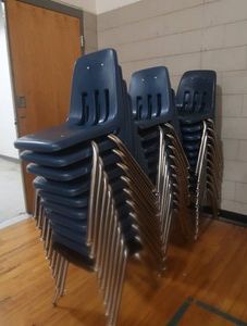30 STACKABLE BLUE CHAIRS