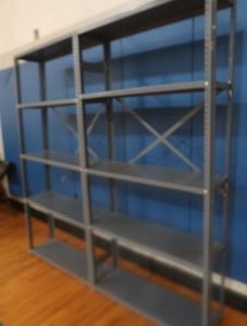 LARGE GREY METAL SHELF