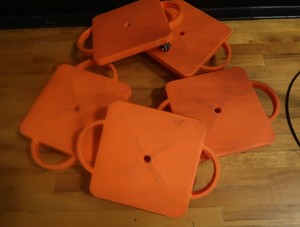LOT OF 5 ORANGE SCOOTER BOARDS