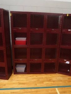 6 DOOR RED CONNECTED LOCKERS