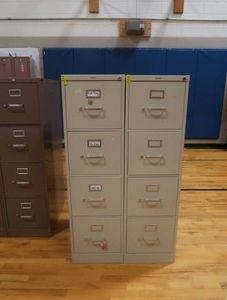 2 MATCHING 4 DRAWER METAL FILE CABINETS